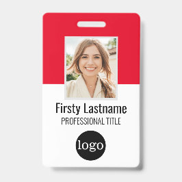 Aangepaste werknemer - foto, streepjescode, logo,  badge