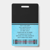 Aangepaste werknemer - Foto, streepjescode, Logo, Badge (Achterkant)