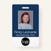 Aangepaste werknemer - Foto, streepjescode, Logo,  Badge (Voorkant)