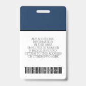 Aangepaste werknemer - Foto, streepjescode, Logo,  Badge (Back)