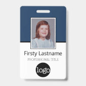 Aangepaste werknemer - Foto, streepjescode, Logo,  Badge (Voorkant)