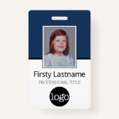 Aangepaste werknemer - Foto, streepjescode, Logo,  Badge (Voorkant)