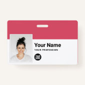 Aangepaste werknemer - Foto, streepjescode, Logo,  Badge (Voorkant)