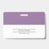Aangepaste Werknemer - Foto, streepjescode, logo,  Badge (Achterkant)
