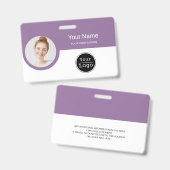 Aangepaste Werknemer - Foto, streepjescode, logo,  Badge (Voor- en achterkant)