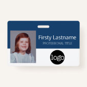 Aangepaste werknemer - Foto, streepjescode, Logo, Badge (Voorkant)