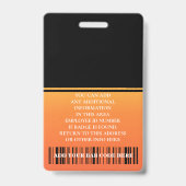 Aangepaste werknemer - Foto, streepjescode, Logo,  Badge (Achterkant)