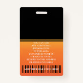 Aangepaste werknemer - Foto, streepjescode, Logo, Badge (Achterkant)