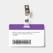 Aangepaste werknemer - Foto, streepjescode, Logo, Badge (Achterkant met clip)