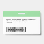 Aangepaste werknemer - Foto, streepjescode, Logo,  Badge (Achterkant)