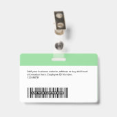 Aangepaste werknemer - Foto, streepjescode, Logo,  Badge (Achterkant met clip)