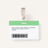 Aangepaste werknemer - Foto, streepjescode, Logo,  Badge (Achterkant met clip)