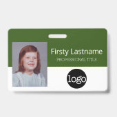 Aangepaste werknemer - Foto, streepjescode, Logo,  Badge (Voorkant)