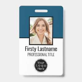 Aangepaste werknemer - foto, streepjescode, logo,  badge