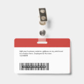 Aangepaste werknemer - Foto, streepjescode, Logo,  Badge (Achterkant met clip)