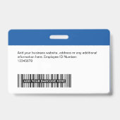 Aangepaste Werknemer - Foto, Streepjescode, Logo,  Badge (Achterkant)