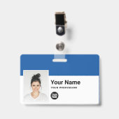 Aangepaste Werknemer - Foto, Streepjescode, Logo,  Badge (Voorzijde met clip)