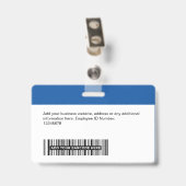 Aangepaste Werknemer - Foto, Streepjescode, Logo,  Badge (Achterkant met clip)