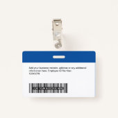 Aangepaste werknemer - Foto, streepjescode, Logo,  Badge (Achterkant met clip)
