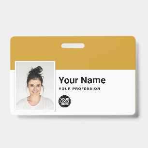 Aangepaste Werknemer - Foto, streepjescode, logo, Badge