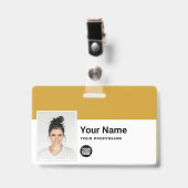 Aangepaste Werknemer - Foto, streepjescode, logo, Badge (Voorzijde met clip)