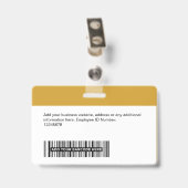 Aangepaste Werknemer - Foto, streepjescode, logo, Badge (Achterkant met clip)
