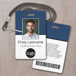 Aangepaste werknemer - Foto, streepjescode, Logo,  Badge