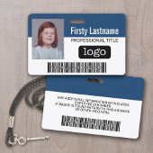 Aangepaste werknemer - Foto, streepjescode, Logo,  Badge