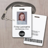Aangepaste werknemer - Foto, streepjescode, Logo,  Badge