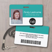 Aangepaste werknemer - Foto, streepjescode, Logo,  Badge