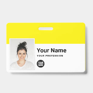 Aangepaste werknemer - Foto, streepjescode, Logo, Badge