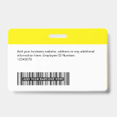 Aangepaste werknemer - Foto, streepjescode, Logo, Badge (Achterkant)