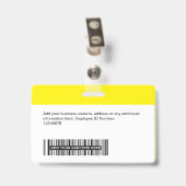 Aangepaste werknemer - Foto, streepjescode, Logo, Badge (Achterkant met clip)