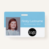 Aangepaste werknemer - Foto, streepjescode, Logo,  Badge (Voorkant)