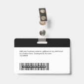 Aangepaste werknemer - foto, streepjescode, logo,  badge (Achterkant met clip)