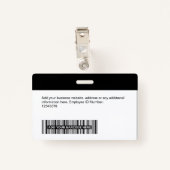 Aangepaste werknemer - Foto, streepjescode, Logo,  Badge (Achterkant met clip)