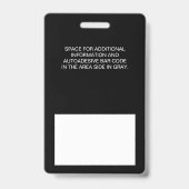 Aangepaste werknemer - foto, streepjescode, logo,  badge (Achterkant)