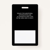 Aangepaste werknemer - Foto, streepjescode, Logo,  Badge (Achterkant)