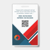 Aangepaste werknemer - Foto, streepjescode, Logo,  Badge (Achterkant)
