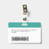 Aangepaste werknemer - Foto, streepjescode, Logo,  Badge (Achterkant met clip)