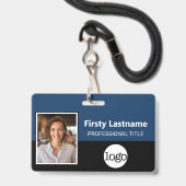 Aangepaste Werknemer - Foto, Streepjescode, Logo, Badge (Voorzijde met lanyard)