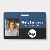 Aangepaste Werknemer - Foto, Streepjescode, Logo, Badge (Voorzijde)