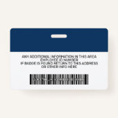 Aangepaste werknemer - Foto, streepjescode, Logo, Badge (Achterkant)