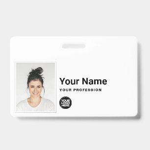 Aangepaste Werknemer - Foto, Streepjescode, Logo, Badge