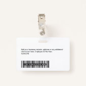 Aangepaste werknemer - Foto, streepjescode, Logo, Badge (Achterkant met clip)