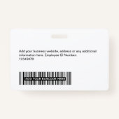 Aangepaste werknemer - Foto, streepjescode, Logo, Badge (Achterkant)