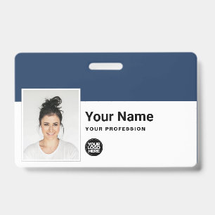 Aangepaste werknemer - Foto, streepjescode, Logo,  Badge