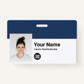 Aangepaste werknemer - Foto, streepjescode, Logo,  Badge (Voorkant)