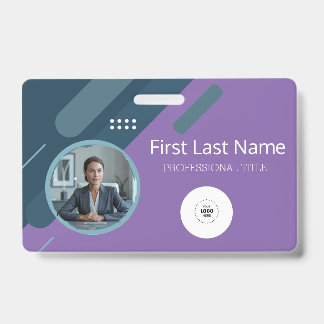 Aangepaste werknemer - Foto, streepjescode, Logo, Badge