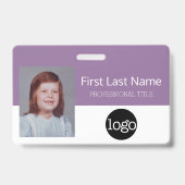 Aangepaste werknemer - Foto, streepjescode, Logo,  Badge (Voorkant)